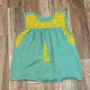 Spirit Dress Gingham Embroidered Top